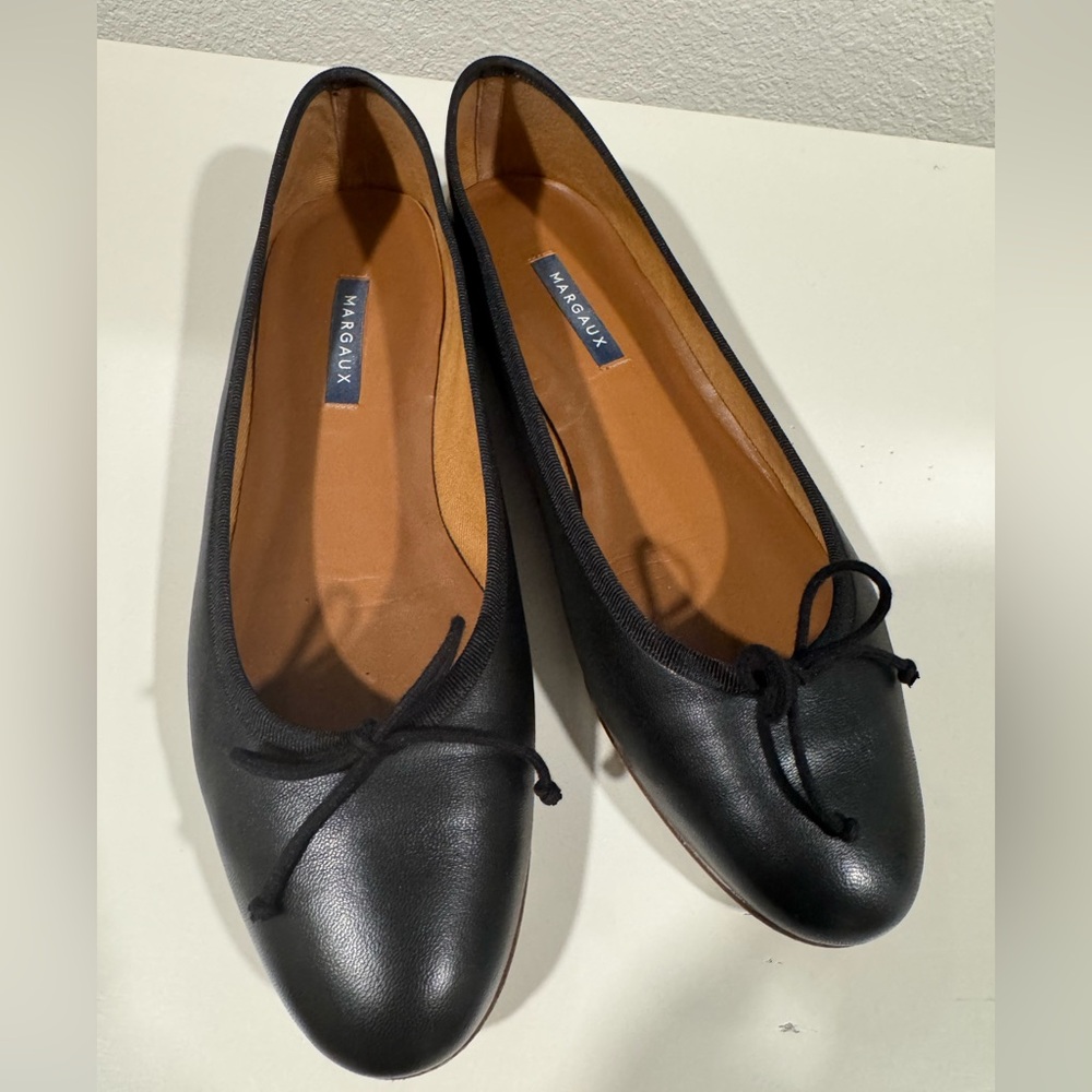 Margaux Demi Black Leather Flats